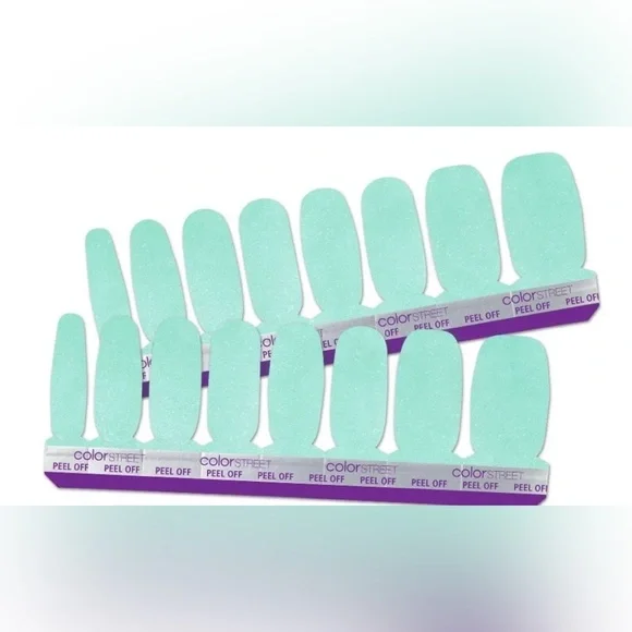 Color Street TRANQUIL WATERS Prism FX Turquoise Nail Strips Set - Picture 9 of 9